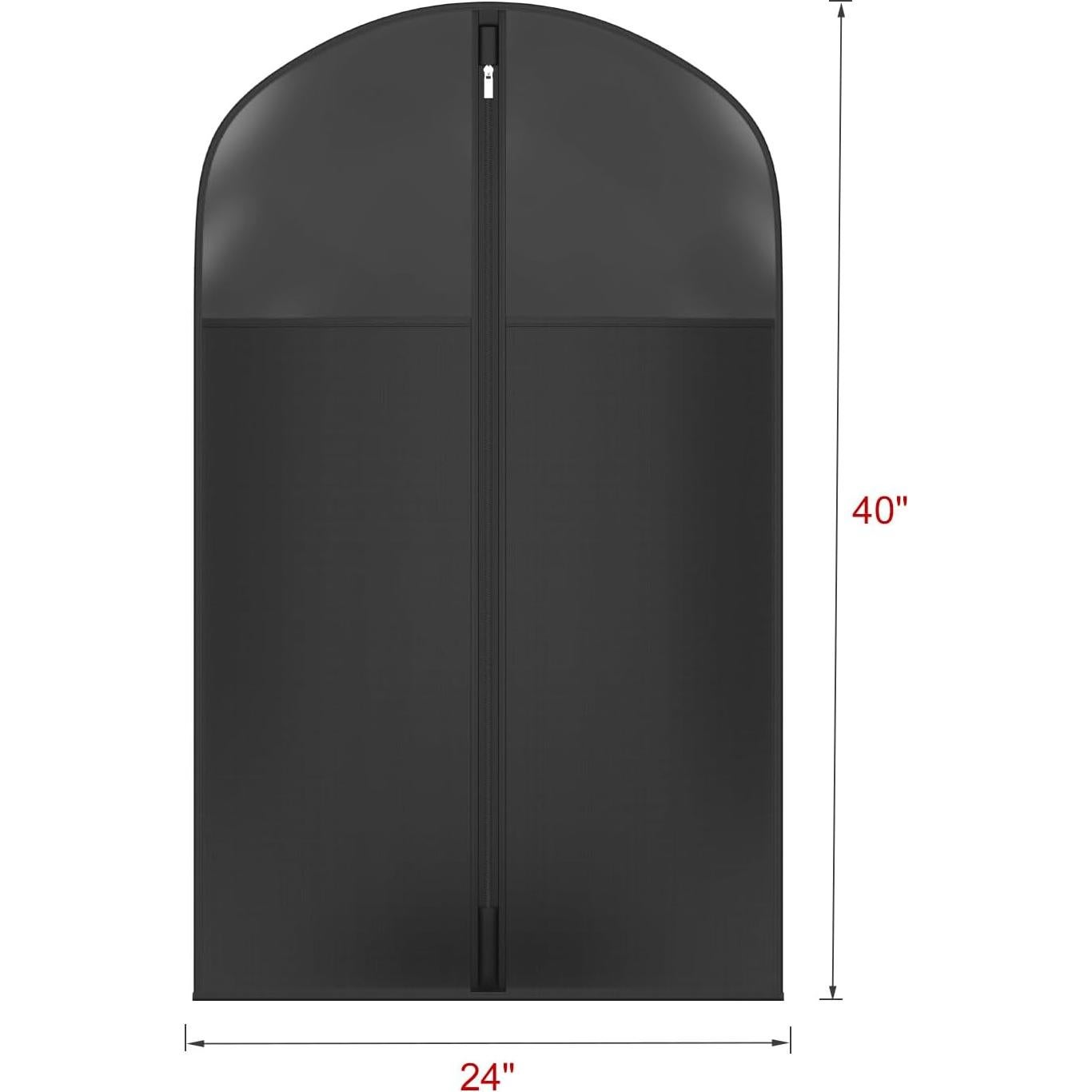 Bolsa de Traje Univivi 101.6 cm con Ventana - Juego de 6 - Negro