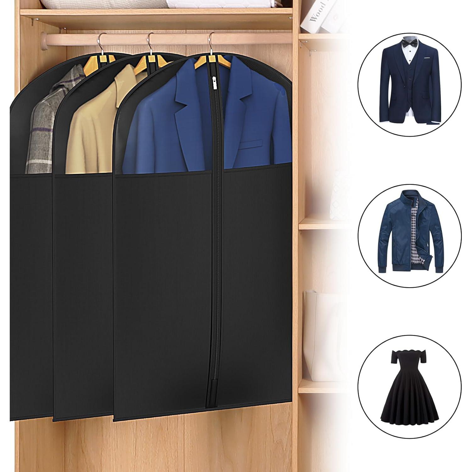 Bolsa de Traje Univivi 101.6 cm con Ventana - Juego de 6 - Negro