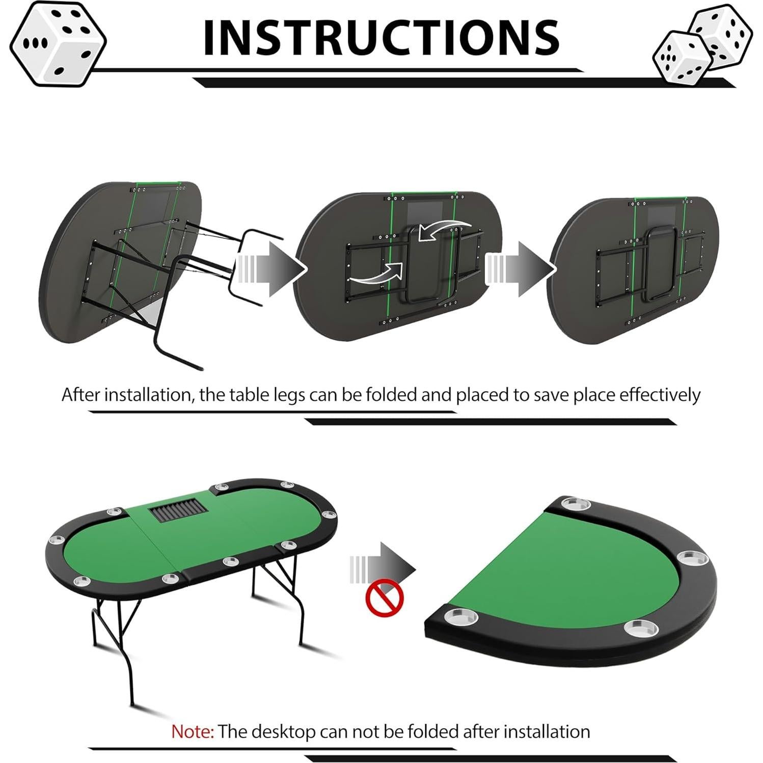 Mesa de Póker Ovalada Reljofum para 10 Jugadores con Portavasos