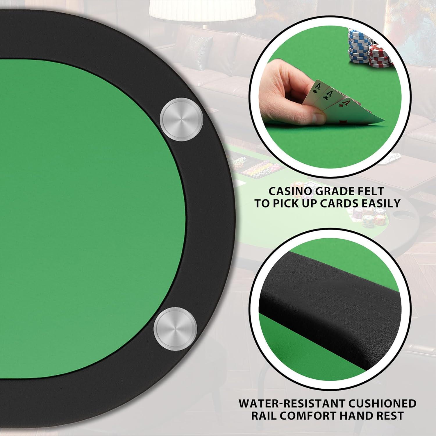 Mesa de Póker Ovalada Reljofum para 10 Jugadores con Portavasos