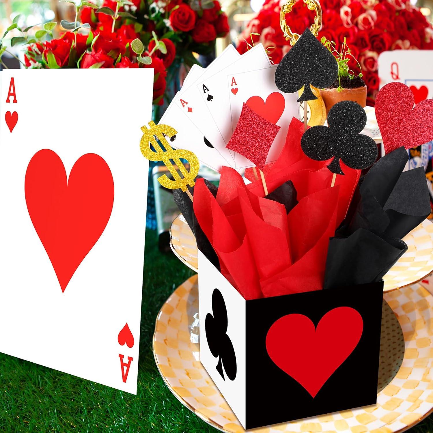 Zhanmai 4 Cajas de Decoración Fiesta Casino 15x15x15cm