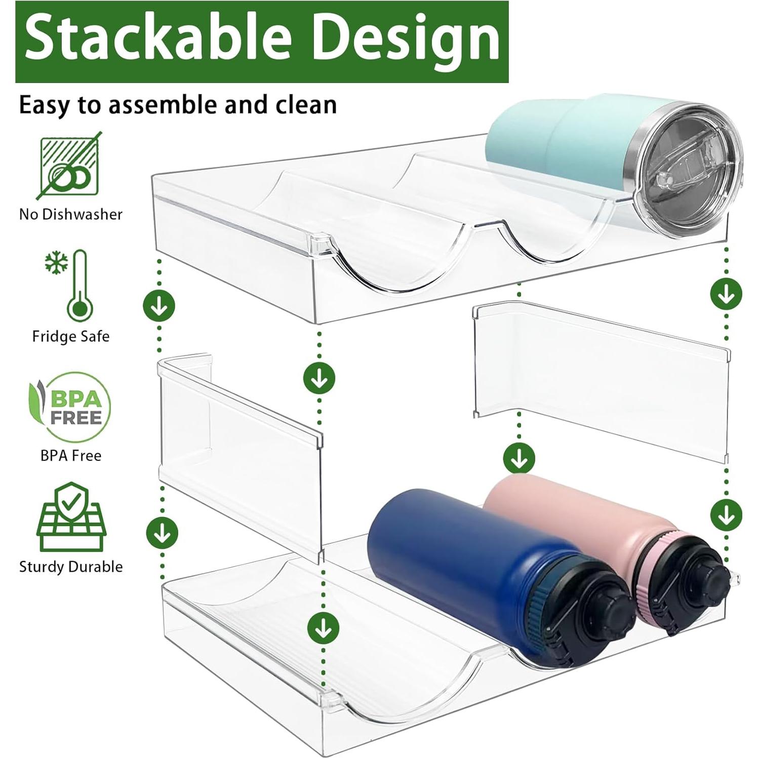 Organizador de Botellas de Agua Spaclear - 6 Botellas, Apilable