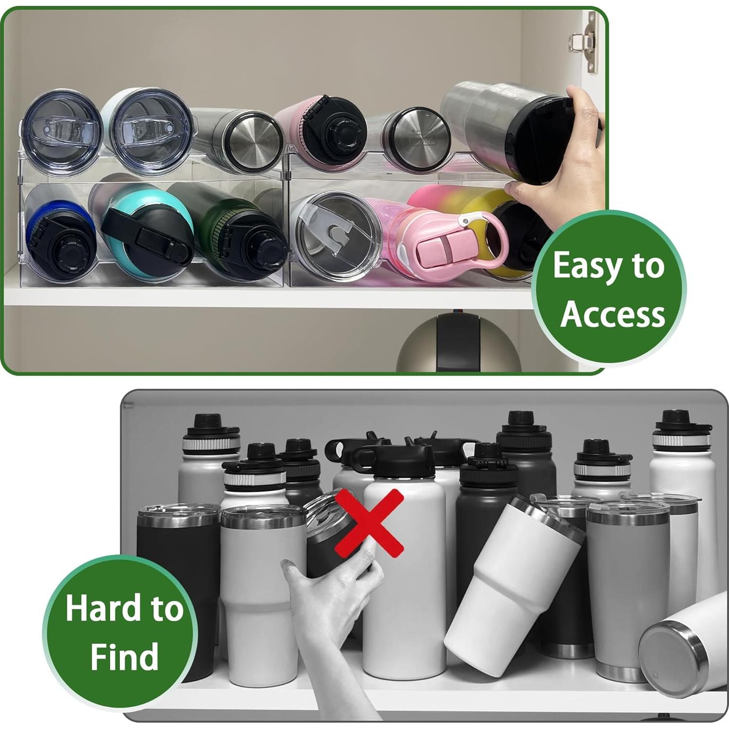 Organizador de Botellas de Agua Spaclear - 6 Botellas, Apilable