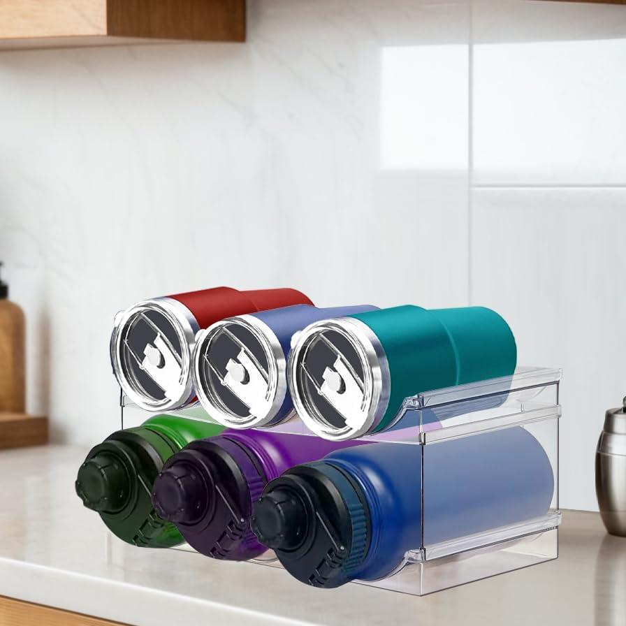 Organizador de Botellas de Agua Spaclear - 6 Botellas, Apilable