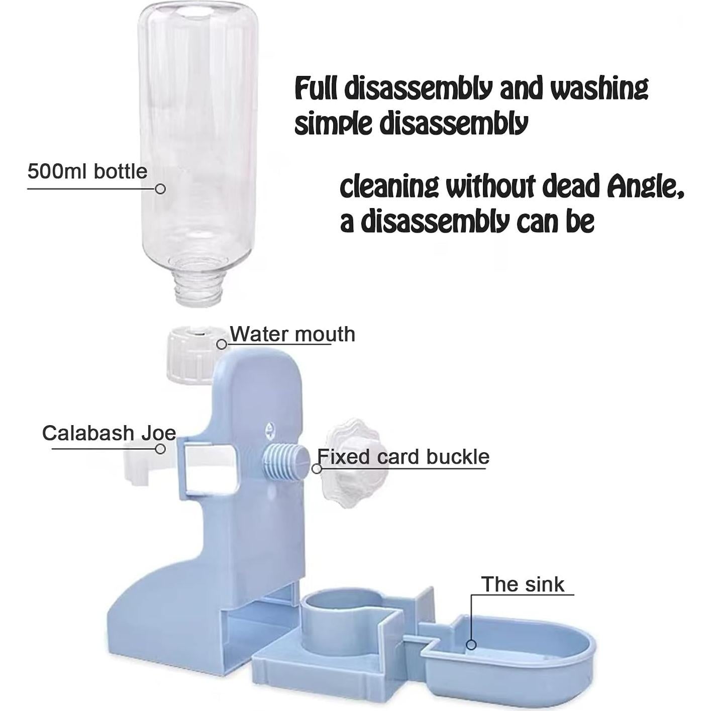 Comedero y Botella de Agua HERCOCCI Grande Azul 500ml