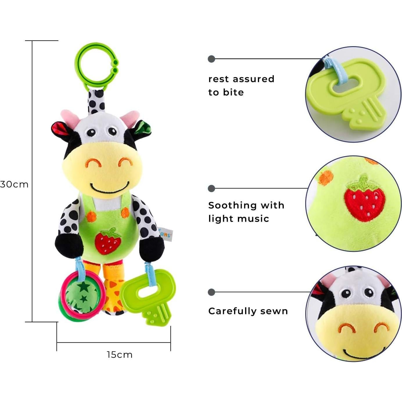 Juguete Musical Mordedor LUKCOZMO Vaca 3D para Bebés