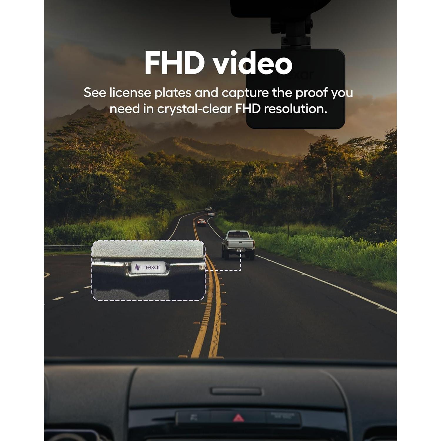 Cámara de tablero dual Nexar Pro 1080p FHD con visión nocturna