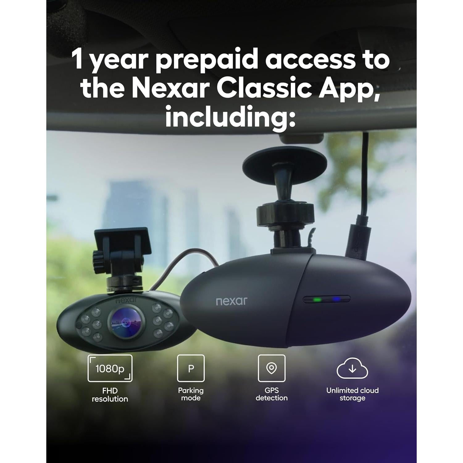 Cámara de tablero dual Nexar Pro 1080p FHD con visión nocturna