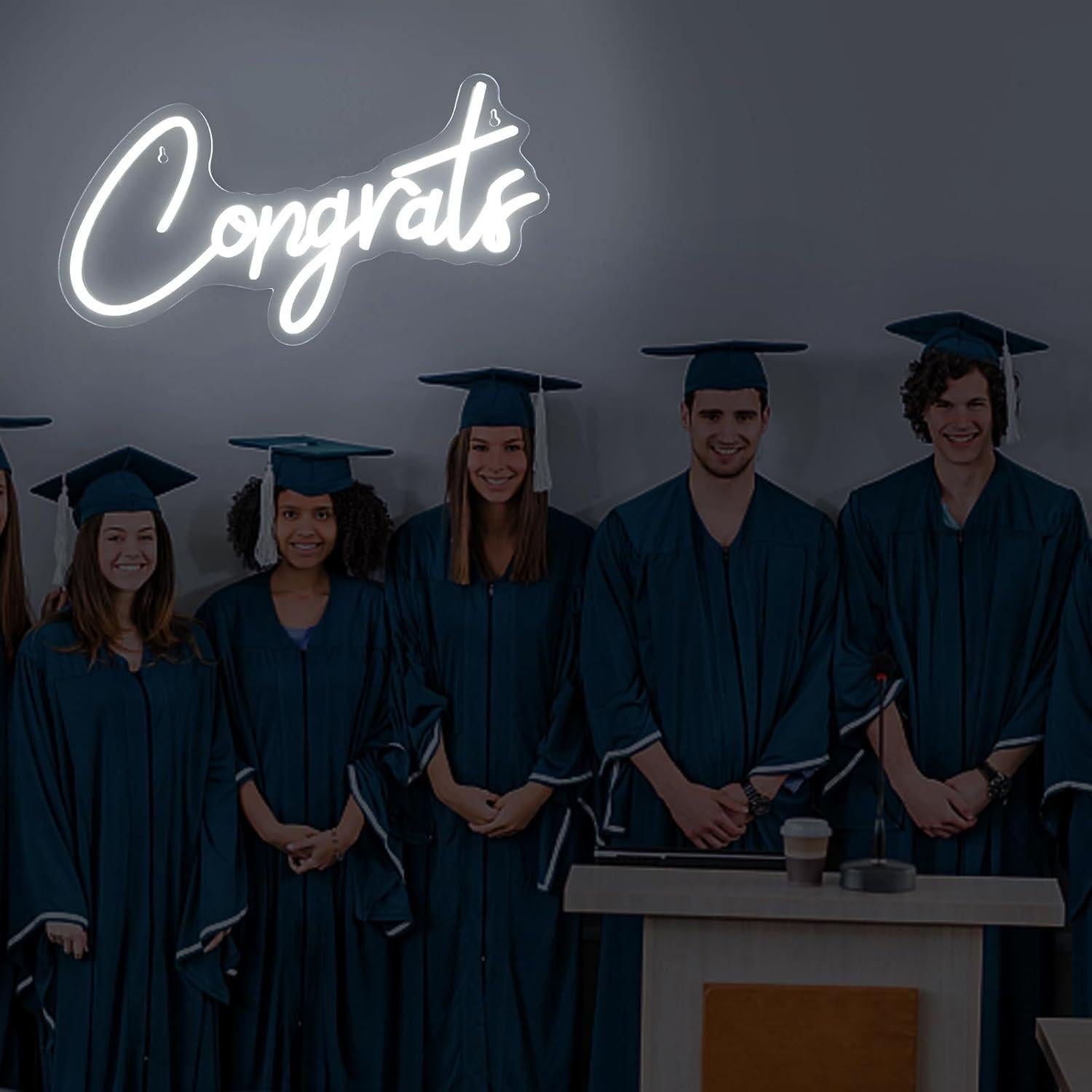 Señal de Neón LED Felicitaciones IMEGINA 45x23 cm Regulable