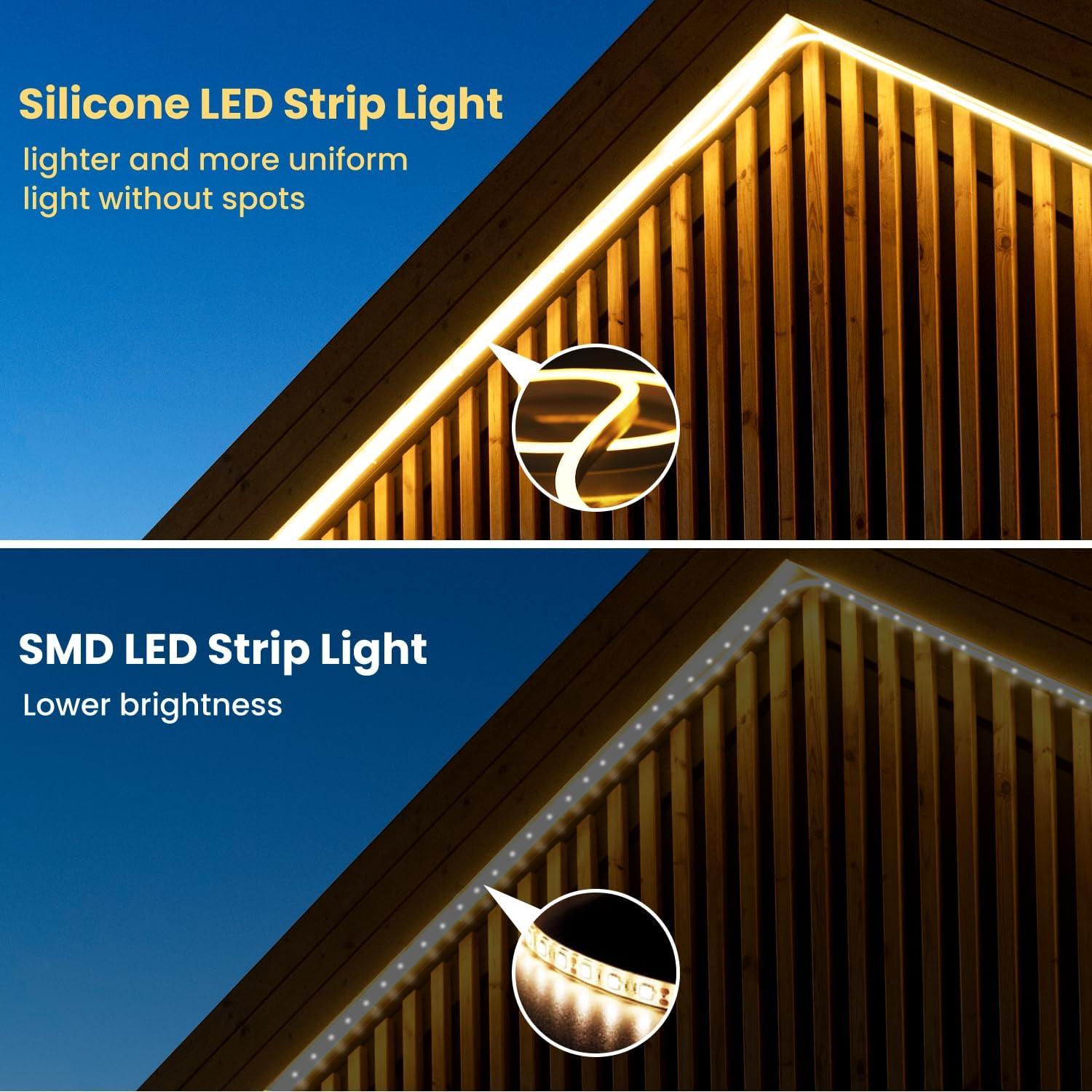 Tira de luz LED de neón 5m NoeiiT 2700K blanco cálido IP67