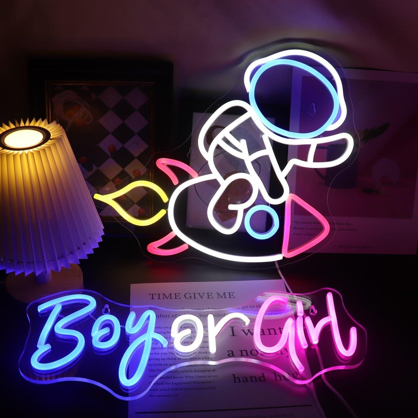 Letrero de Neón Astronauta en Cohete Nordstylee 37.6x32 cm