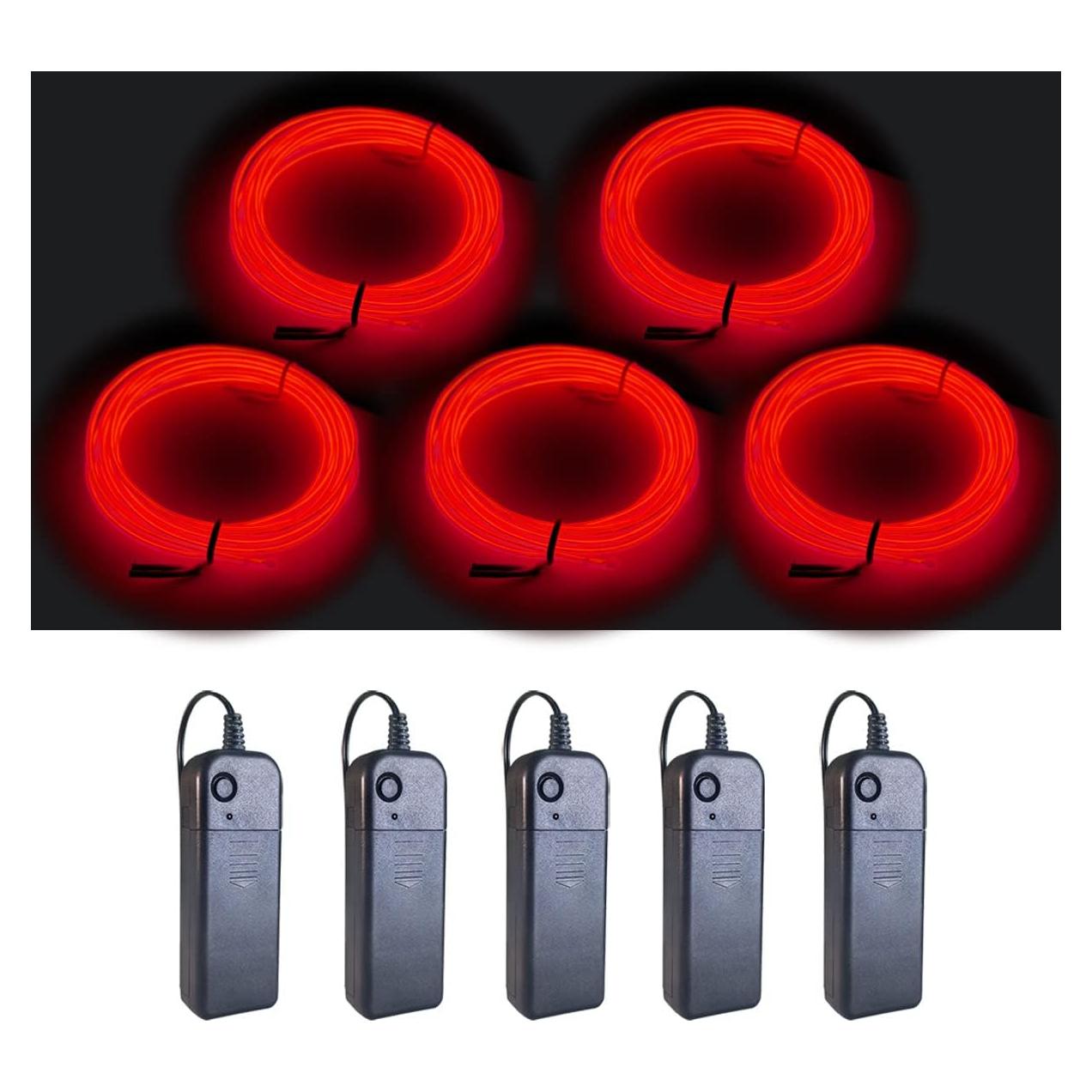 Cable EL MaxLax 2.75m Rojo con Reducción de Ruido 5-Pack