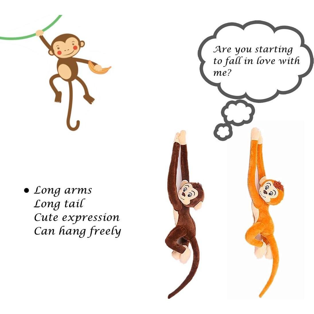 Mono de Peluche Colgante Zhidiloveyou 68,5 cm Marrón