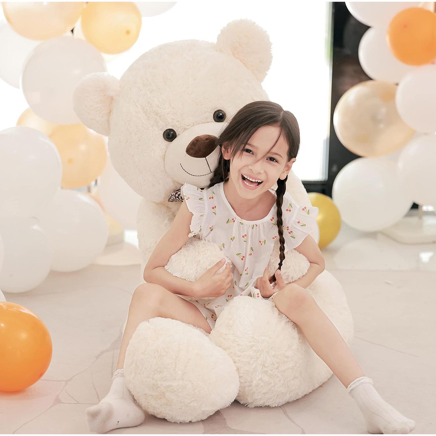 Oso de Peluche Gigante Poutmac 119 cm Blanco Suave