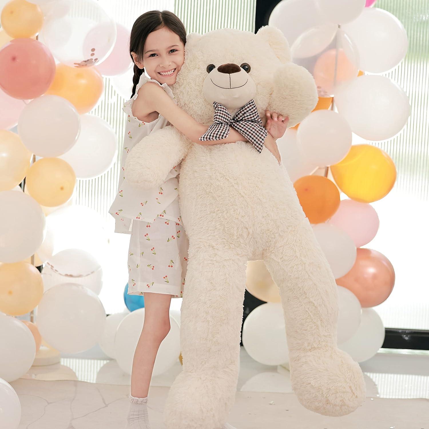 Oso de Peluche Gigante Poutmac 119 cm Blanco Suave