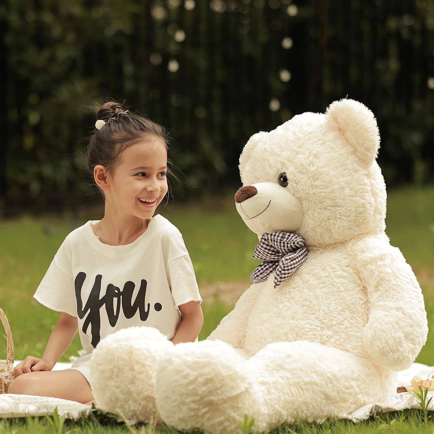Oso de Peluche Gigante Poutmac 119 cm Blanco Suave
