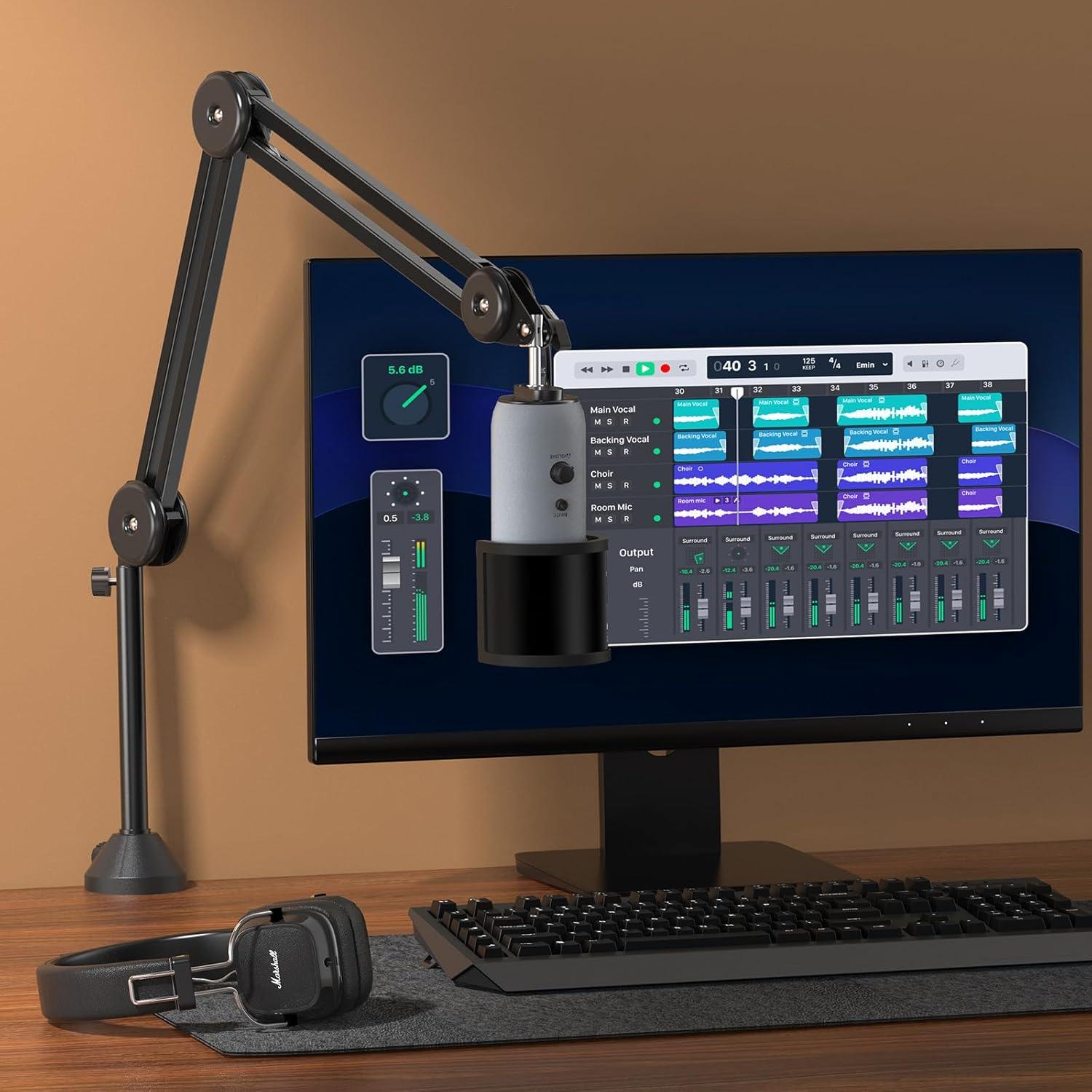 Brazo de Micrófono TONOR Ajustable con Filtro Pop 180°