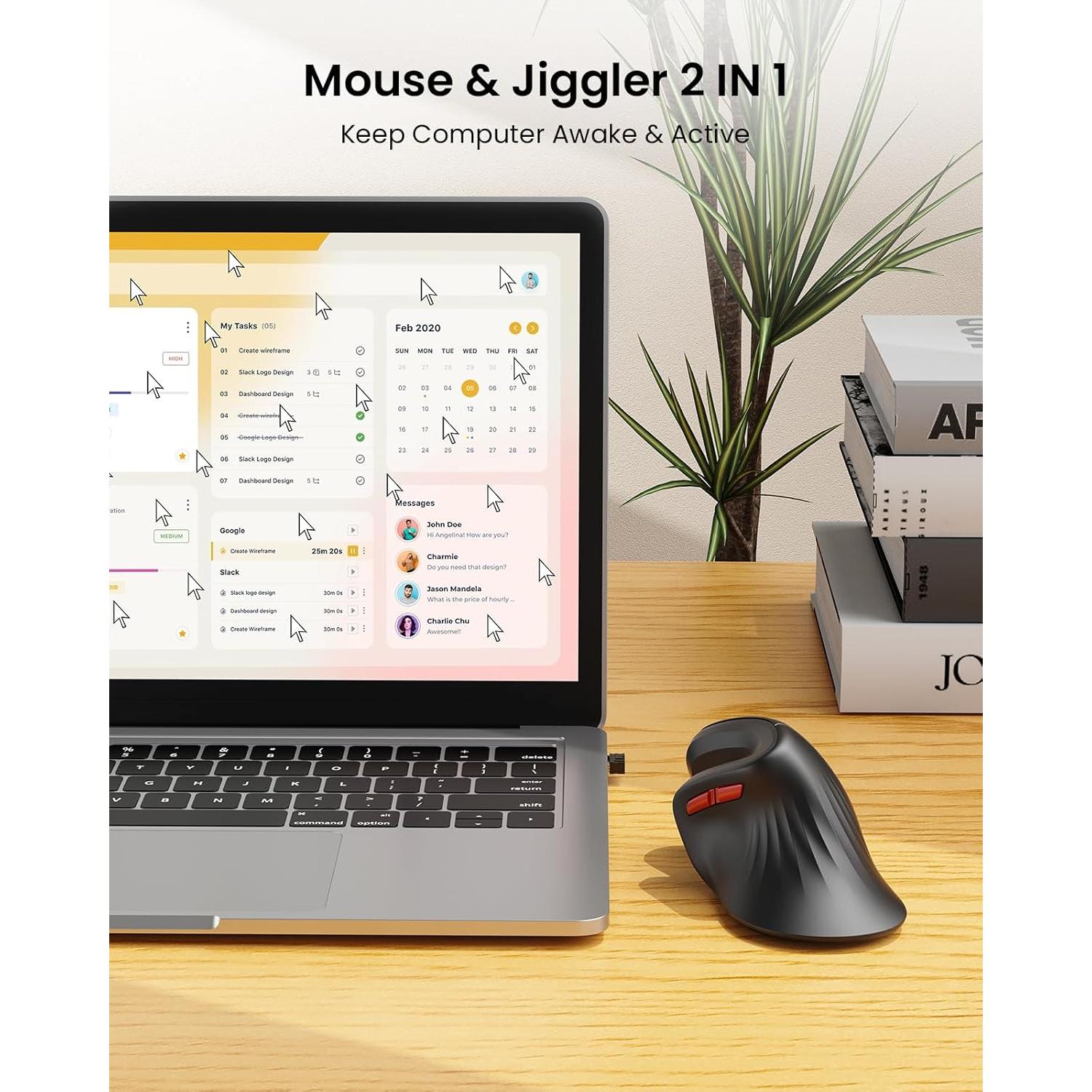 Ratón Vertical Ergonómico seenda Bluetooth + USB Negro