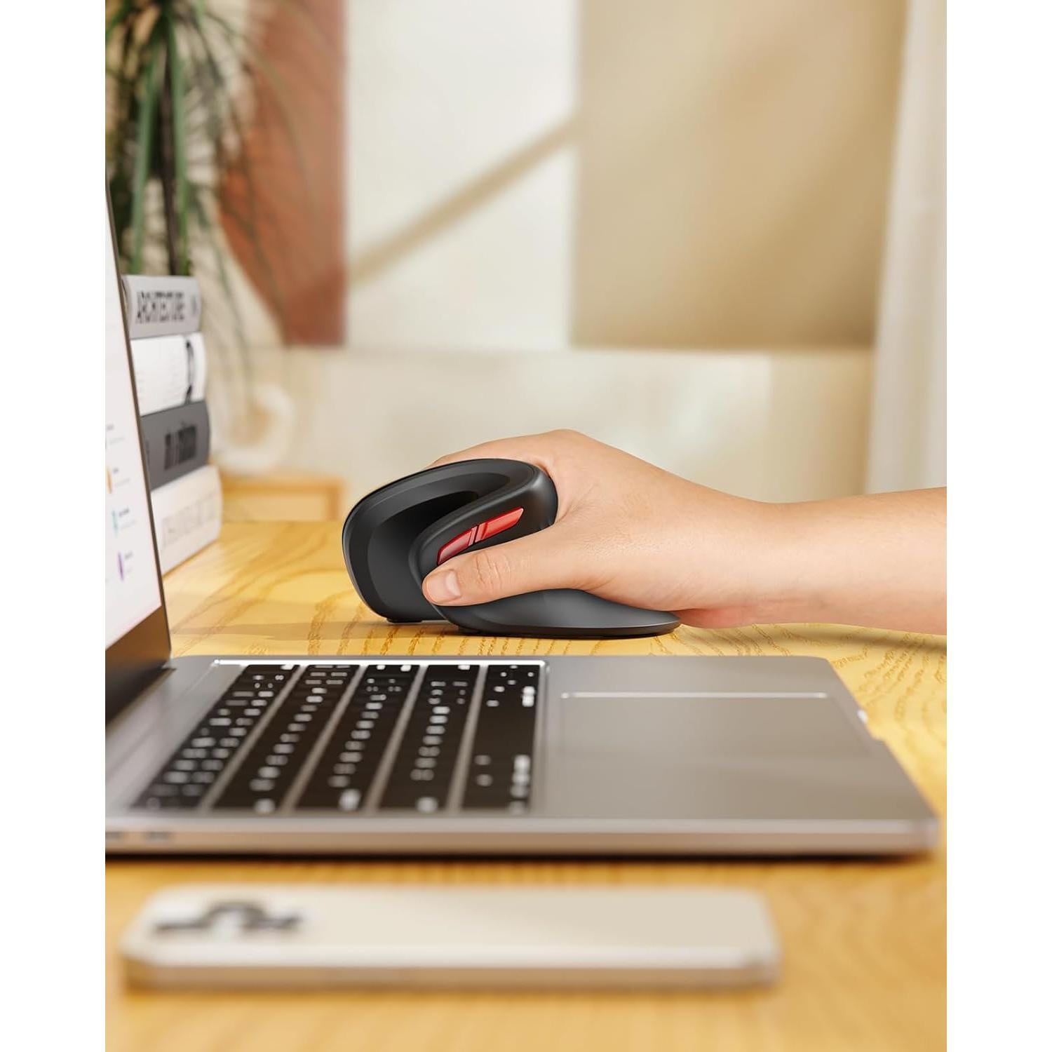 Ratón Vertical Ergonómico seenda Bluetooth + USB Negro