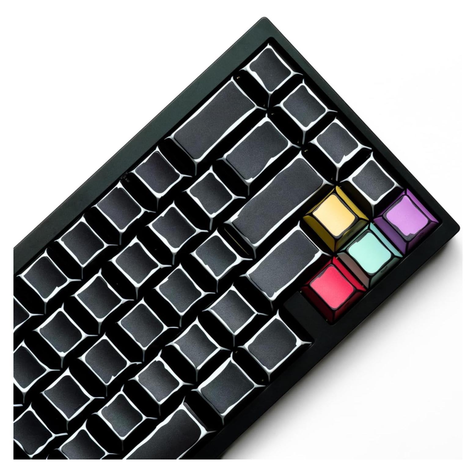 Teclas PBT Negras Graffiti Manga 129 Teclas Cherry MX