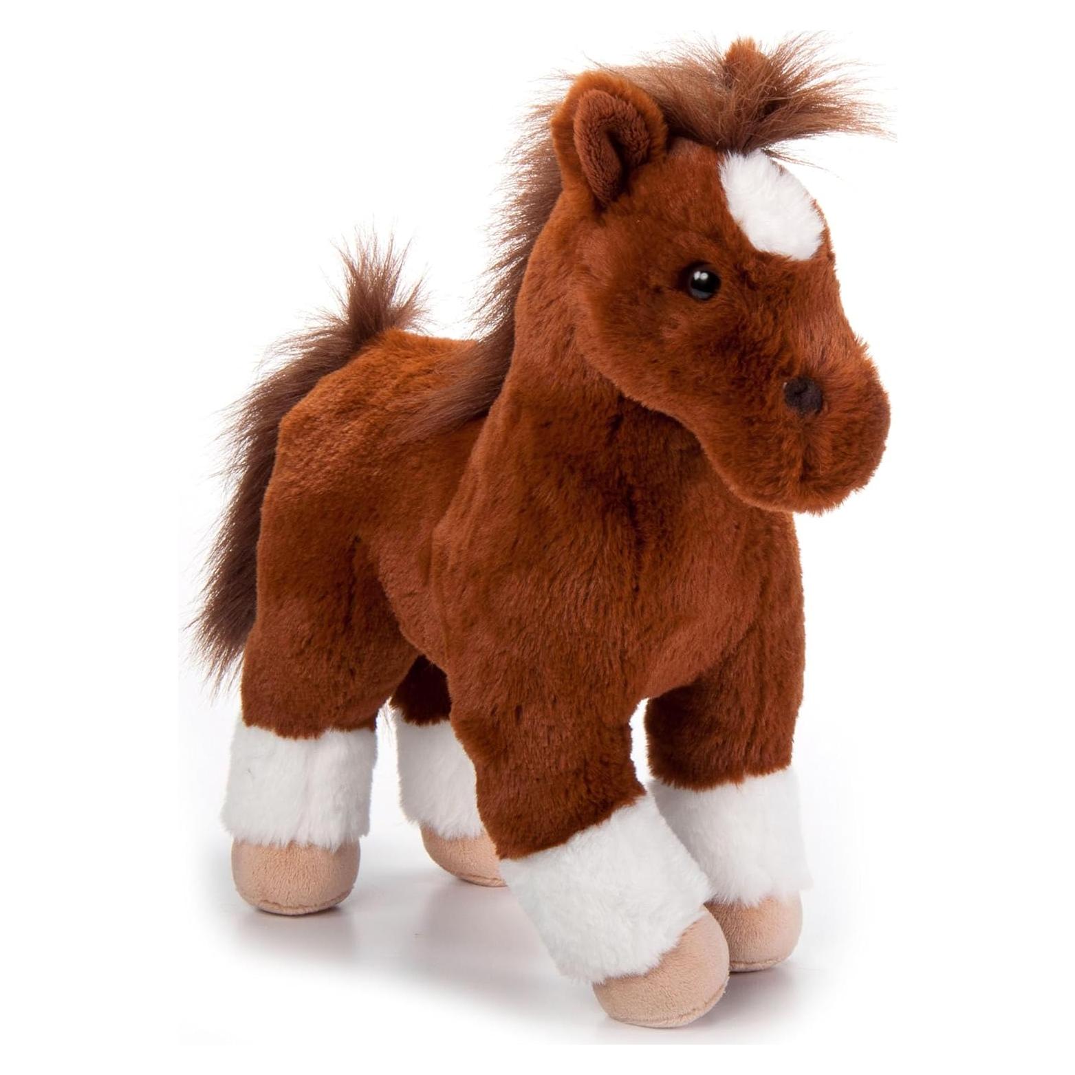 Caballo de Peluche Castaño de Pie 30 cm El Zoológico de Caricias