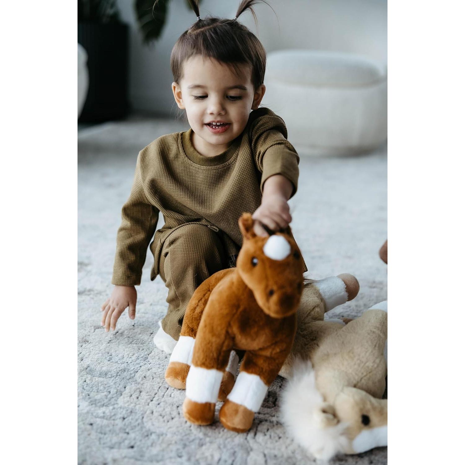 Caballo de Peluche Castaño de Pie 30 cm El Zoológico de Caricias