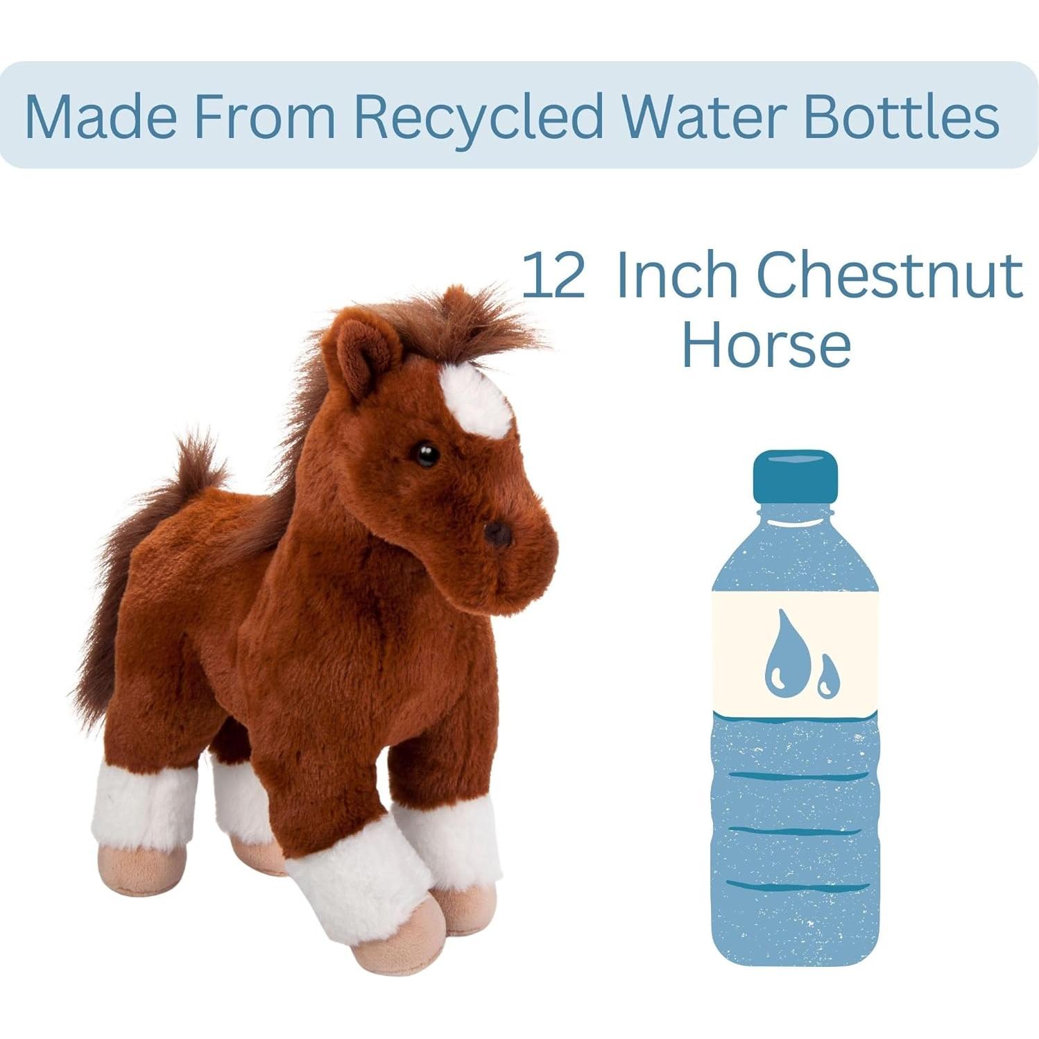 Caballo de Peluche Castaño de Pie 30 cm El Zoológico de Caricias