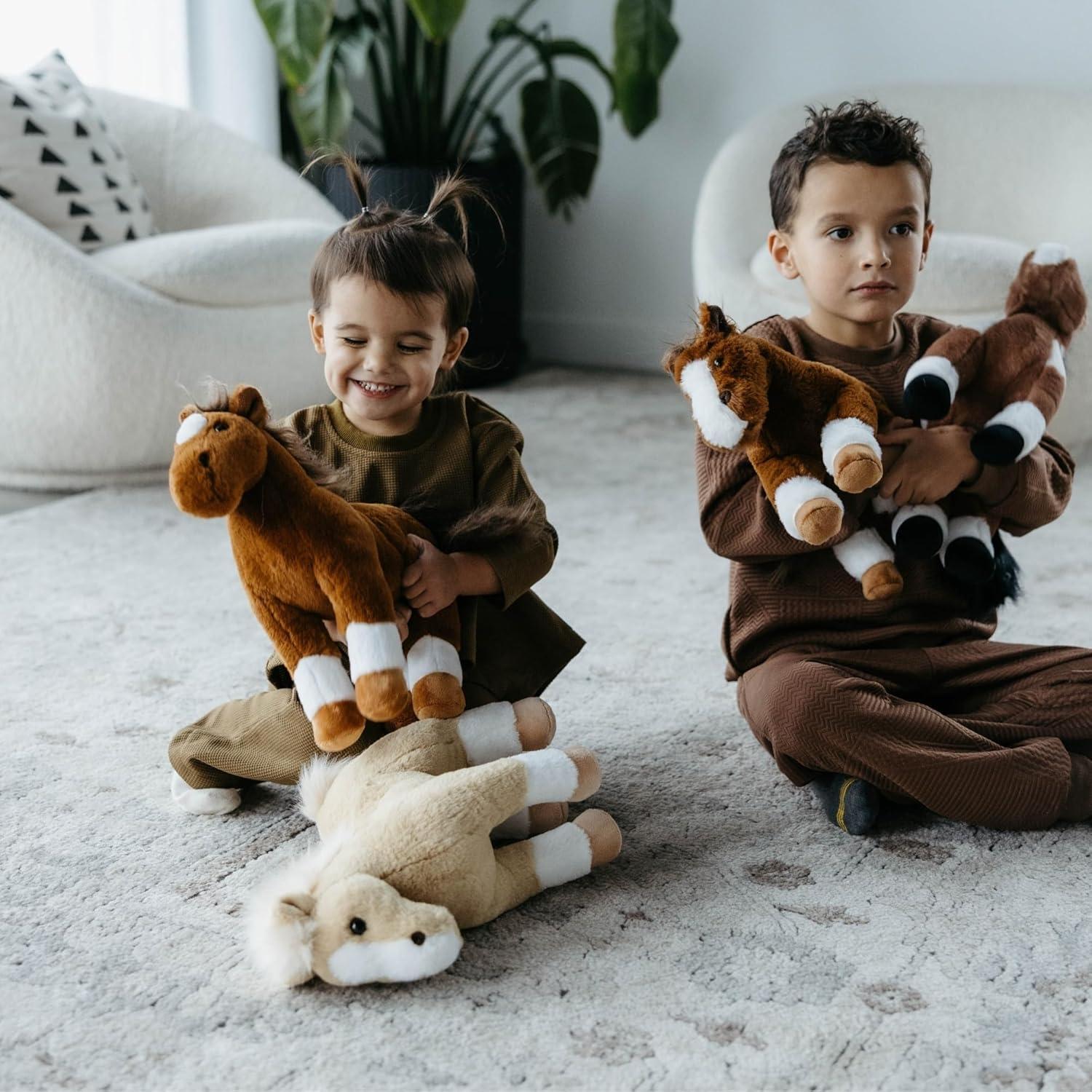 Caballo de Peluche Castaño de Pie 30 cm El Zoológico de Caricias