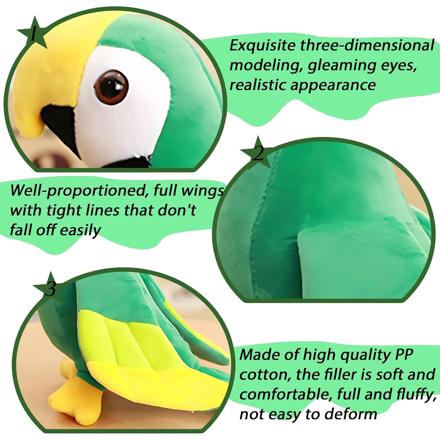 Juguete de Peluche Loro Verde XiRiDa 24.89 cm Regalo Niños