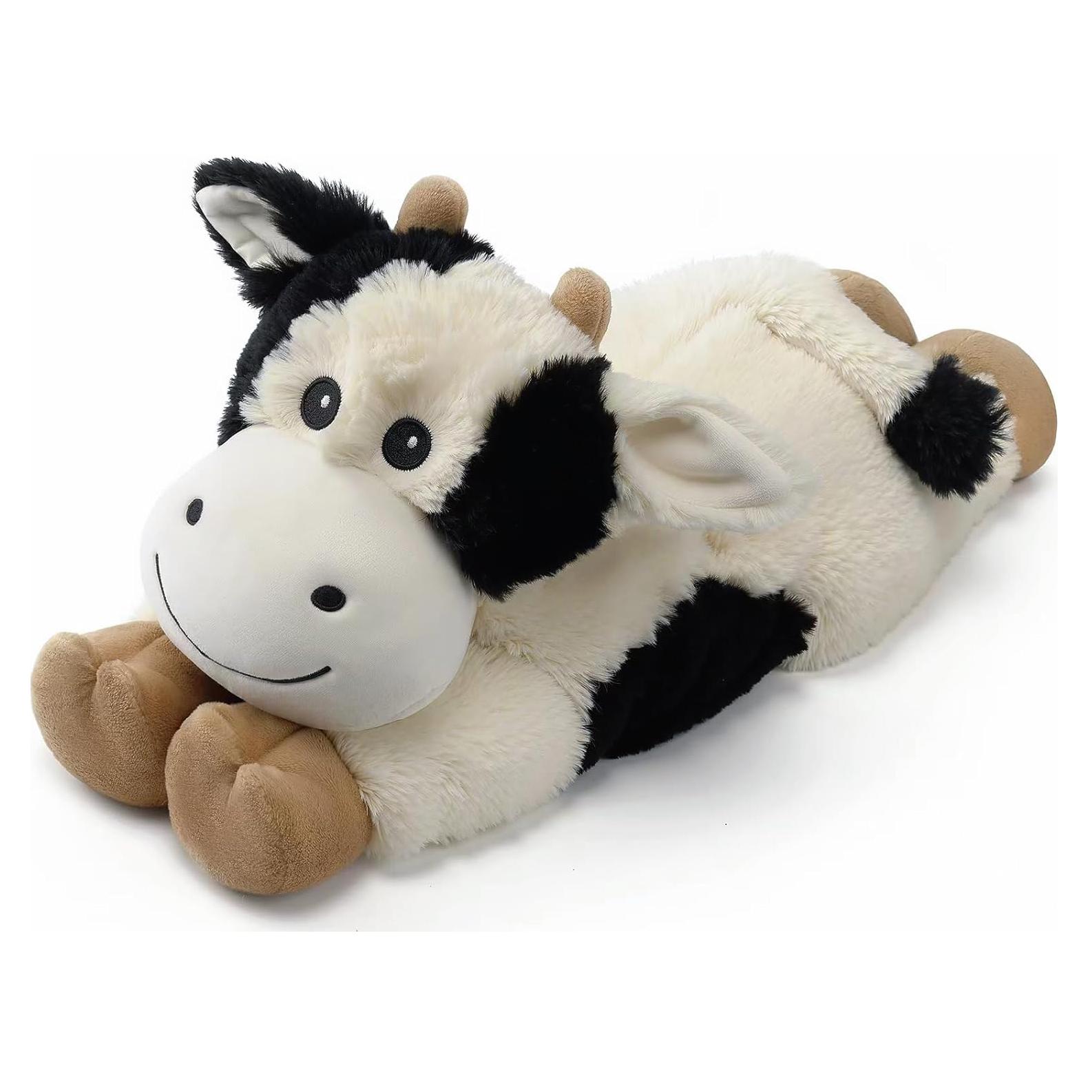 Peluche Calentable Cuckool Vaca Negra y Blanca 38 cm