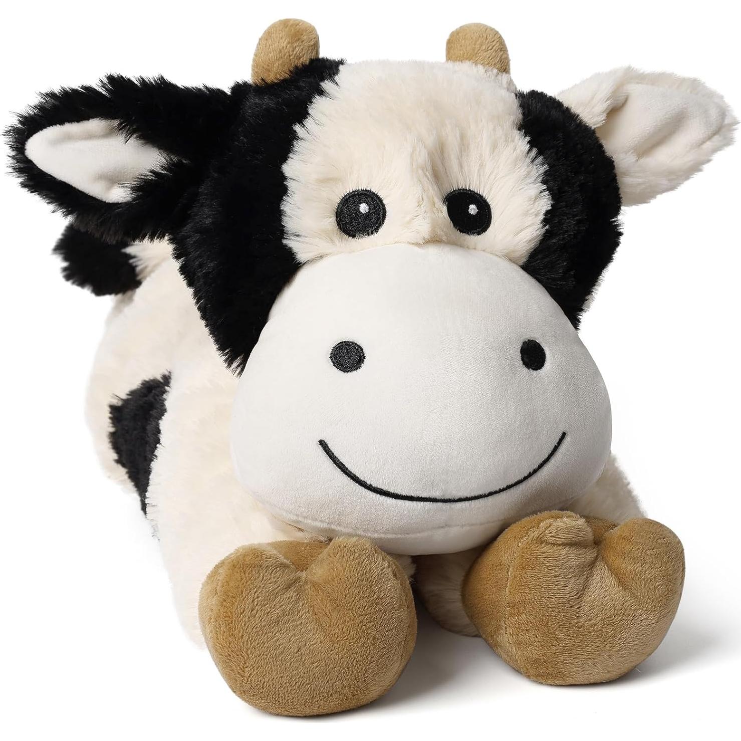 Peluche Calentable Cuckool Vaca Negra y Blanca 38 cm