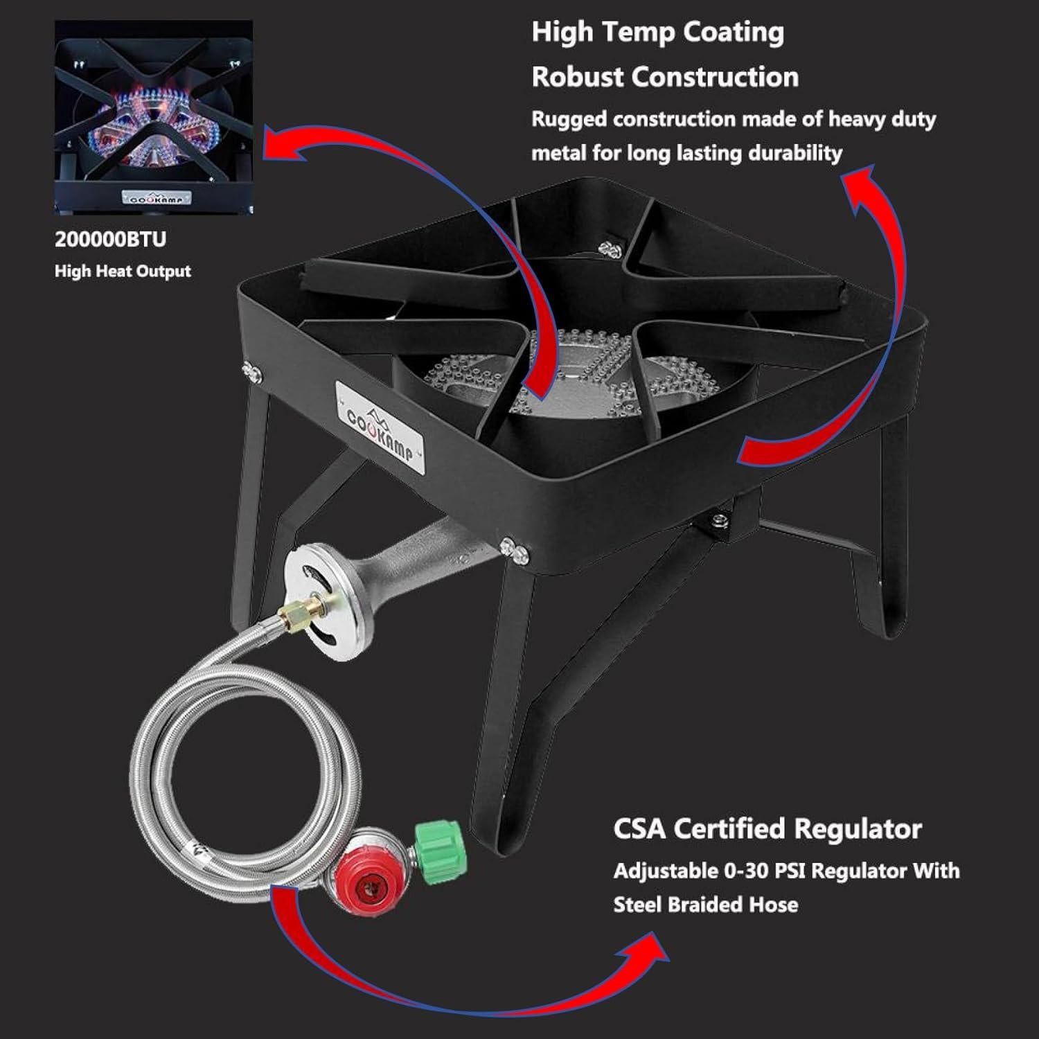 Cocina de Gas Propano Portátil Banjo SA1250 200,000 BTU