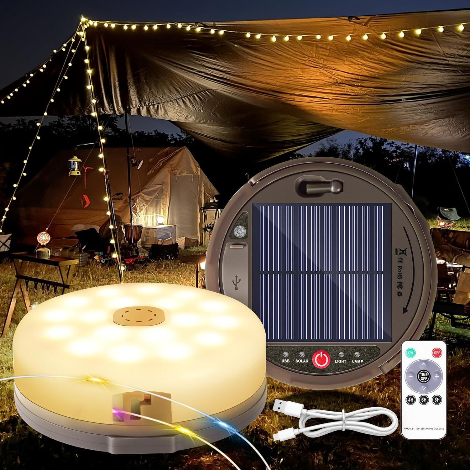 Luces de Cuerda HELESIN 12.8m Recargables Solar/USB Multicolor