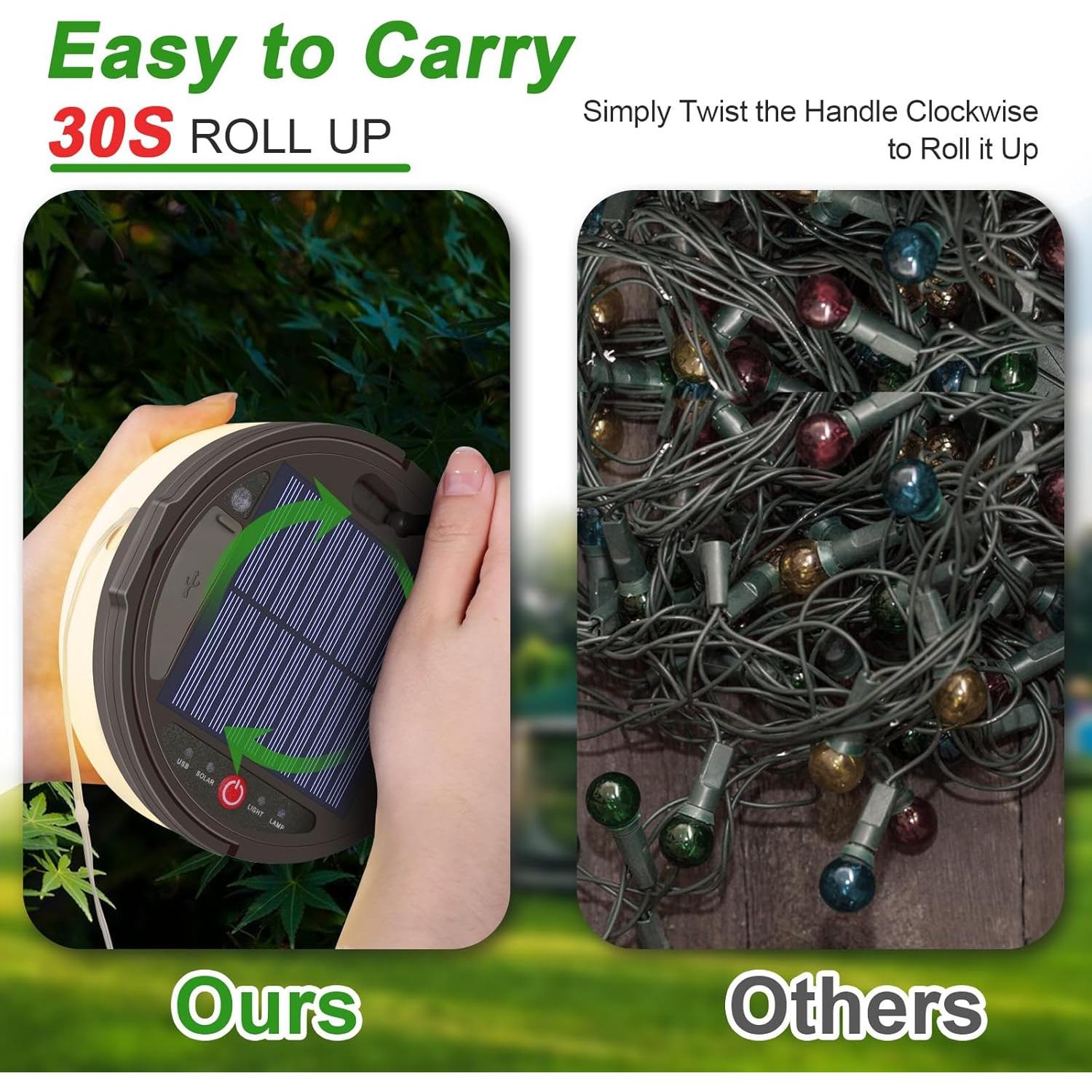 Luces de Cuerda HELESIN 12.8m Recargables Solar/USB Multicolor