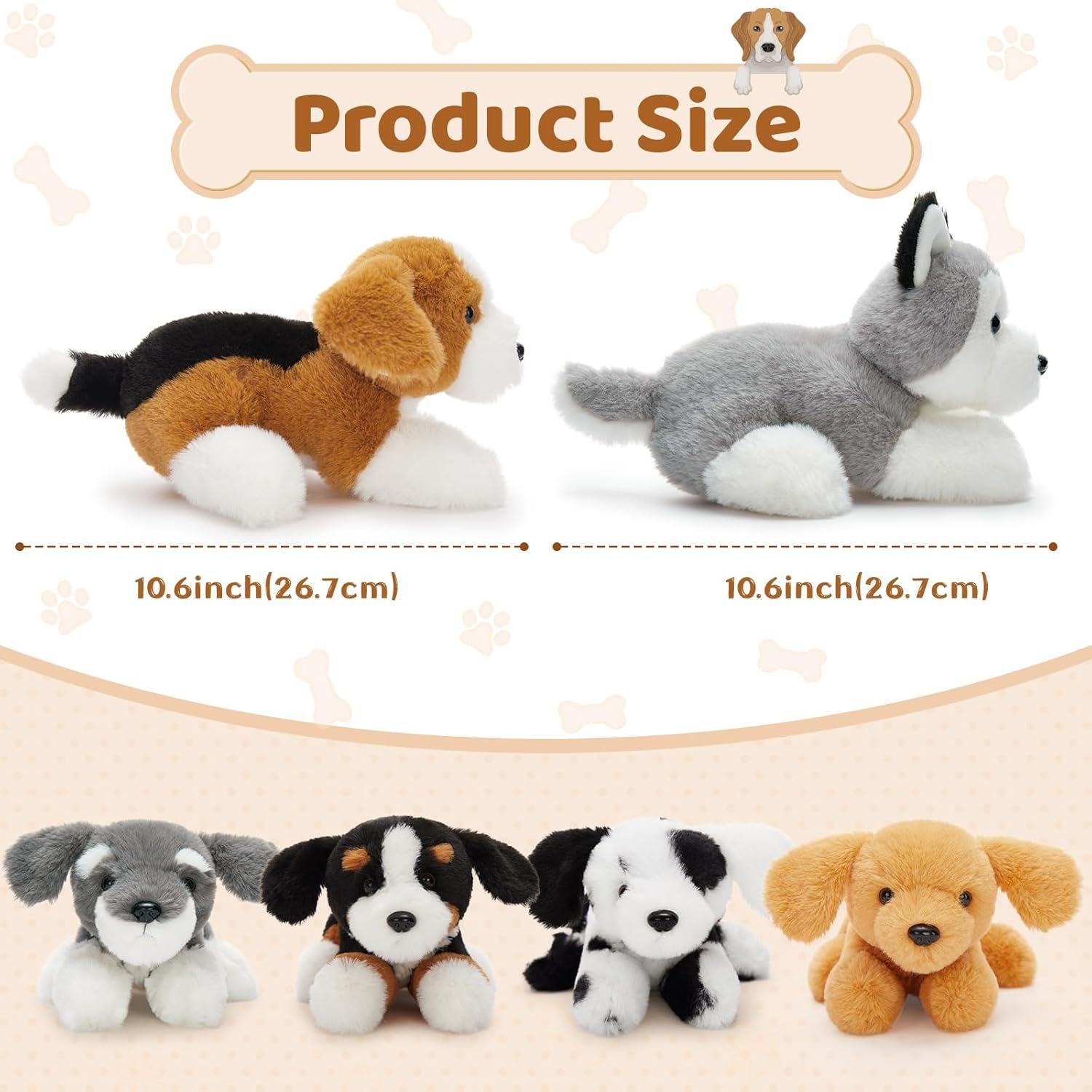 Conjunto 6 Peluches de Perro Tezituor - Schnauzer, Husky, Beagle