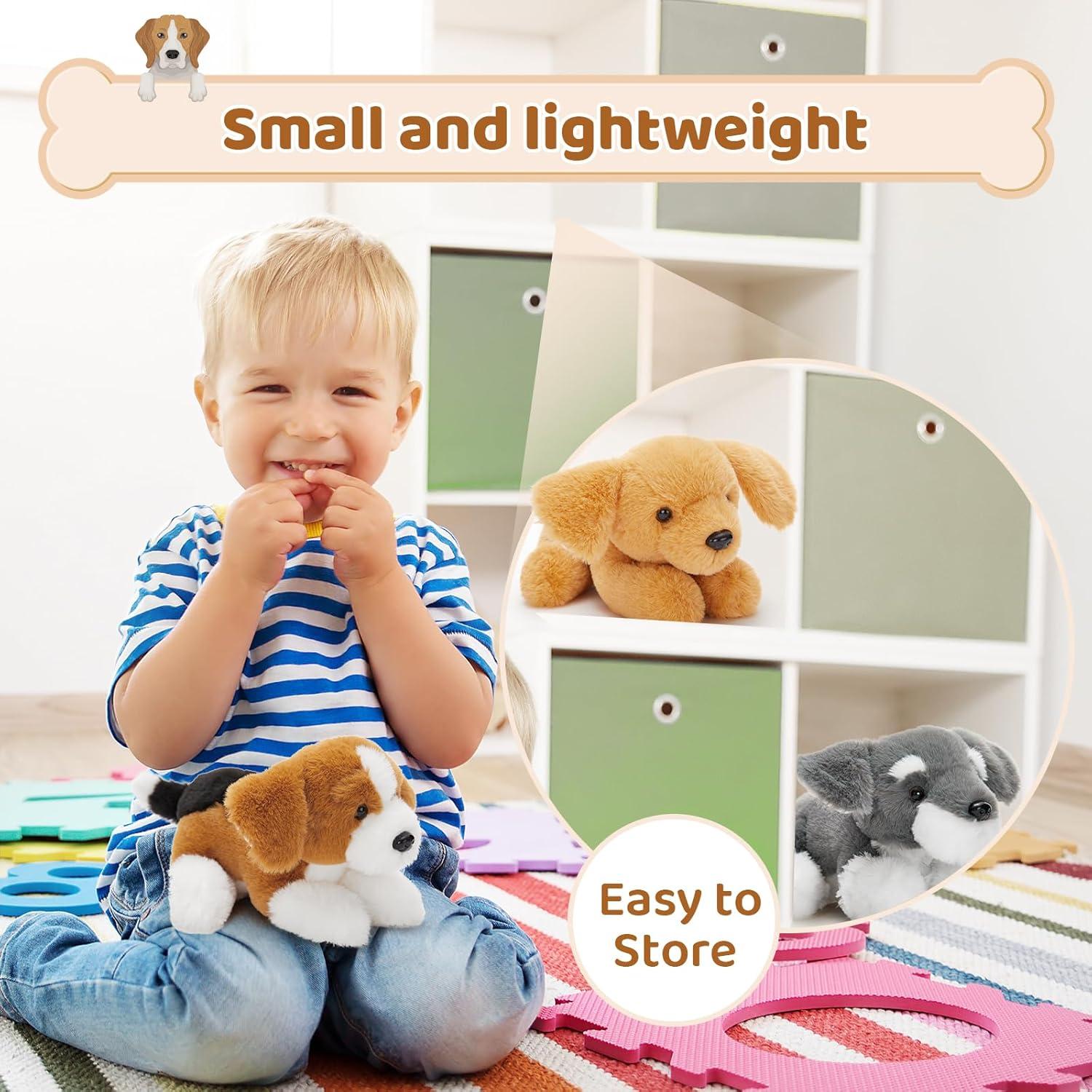 Conjunto 6 Peluches de Perro Tezituor - Schnauzer, Husky, Beagle