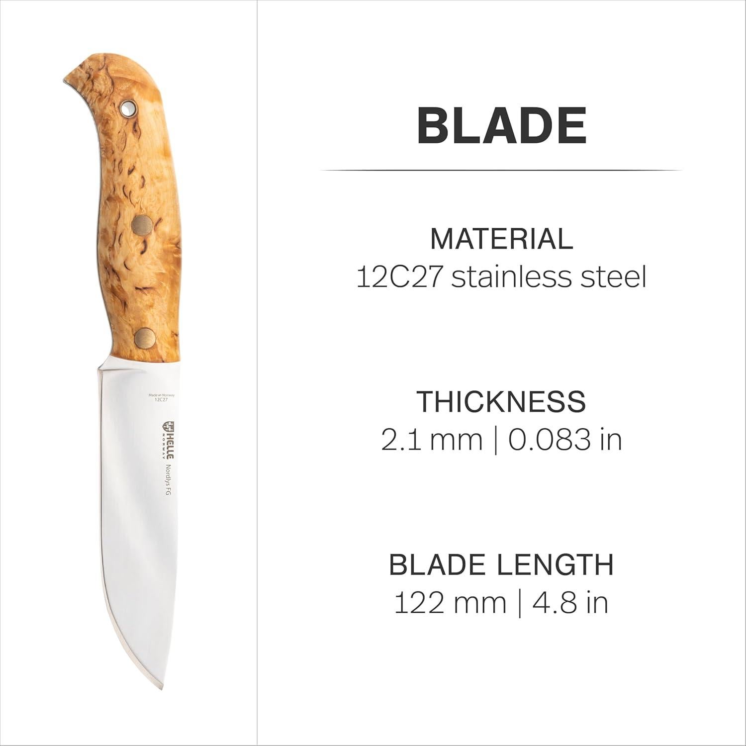 Cuchillo de Chef Helle Nordlys FG 122mm Acero Inoxidable