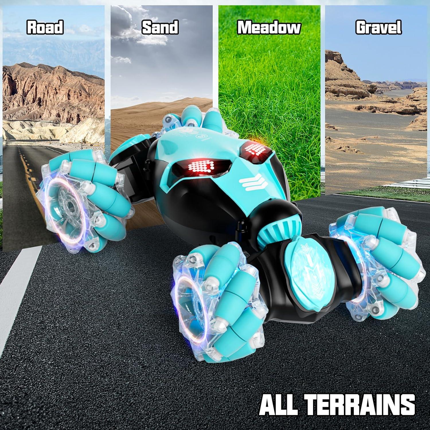 Coche RC Acrobático 4WD 1:18 Azul con Sensor de Gestos