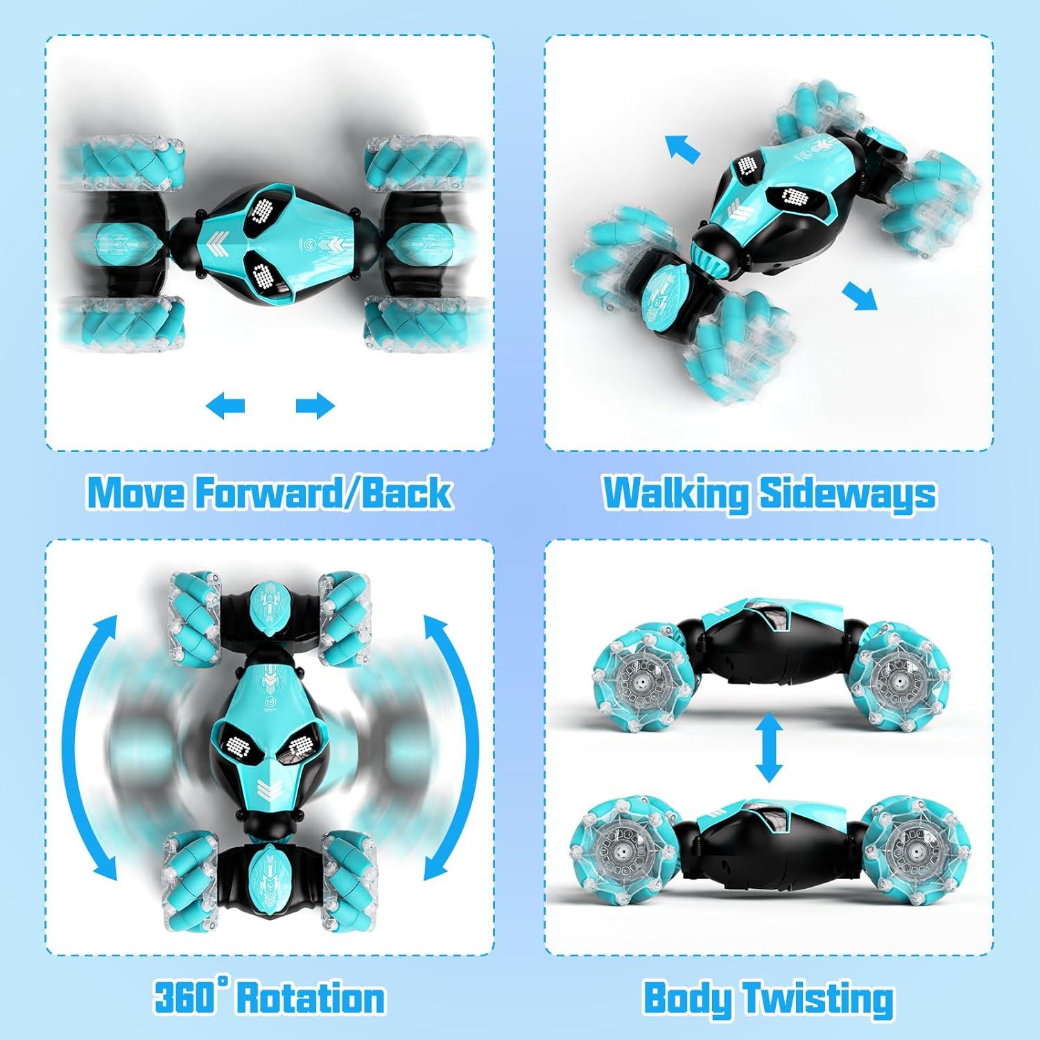 Coche RC Acrobático 4WD 1:18 Azul con Sensor de Gestos