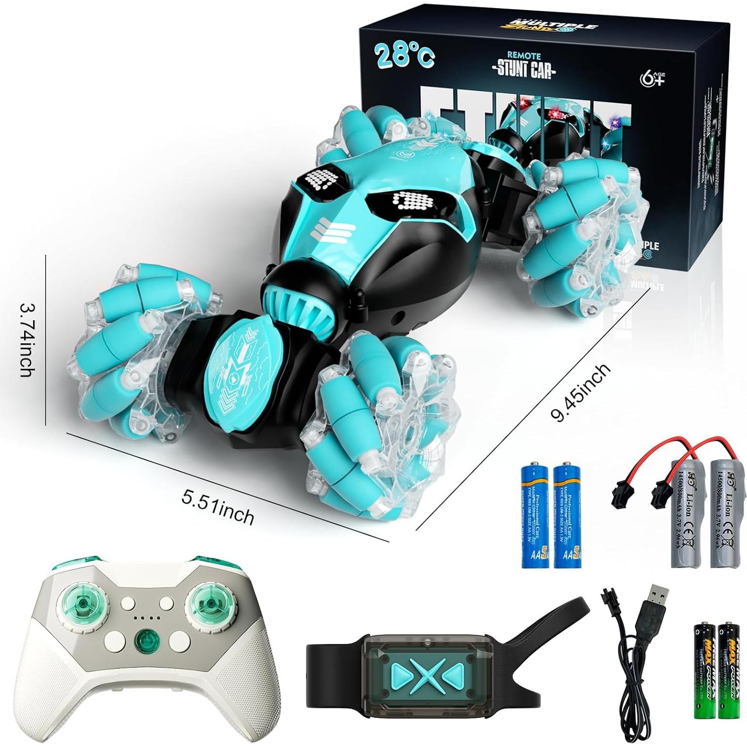 Coche RC Acrobático 4WD 1:18 Azul con Sensor de Gestos