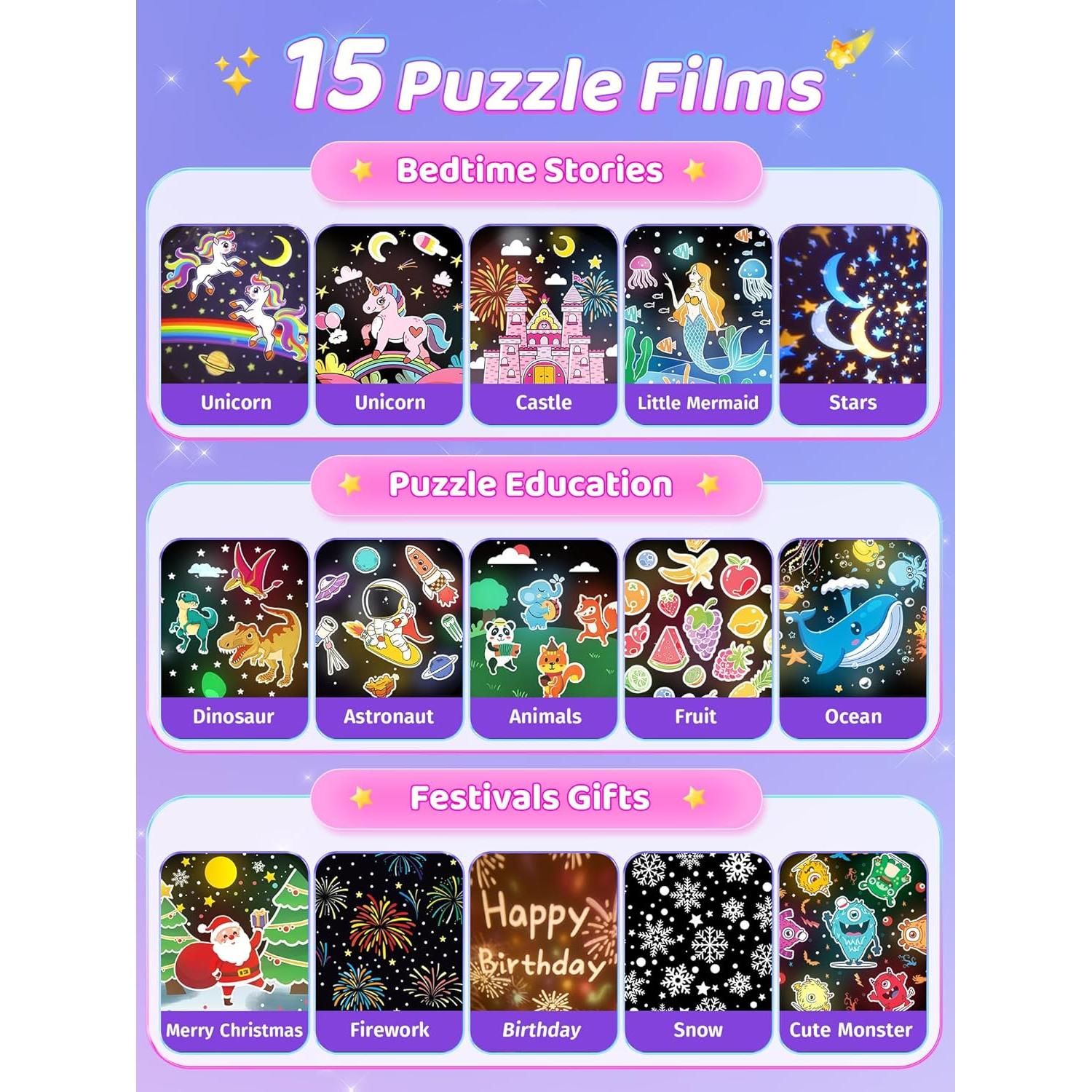 Proyector de Estrellas PIKOY para Niños 360° con Música