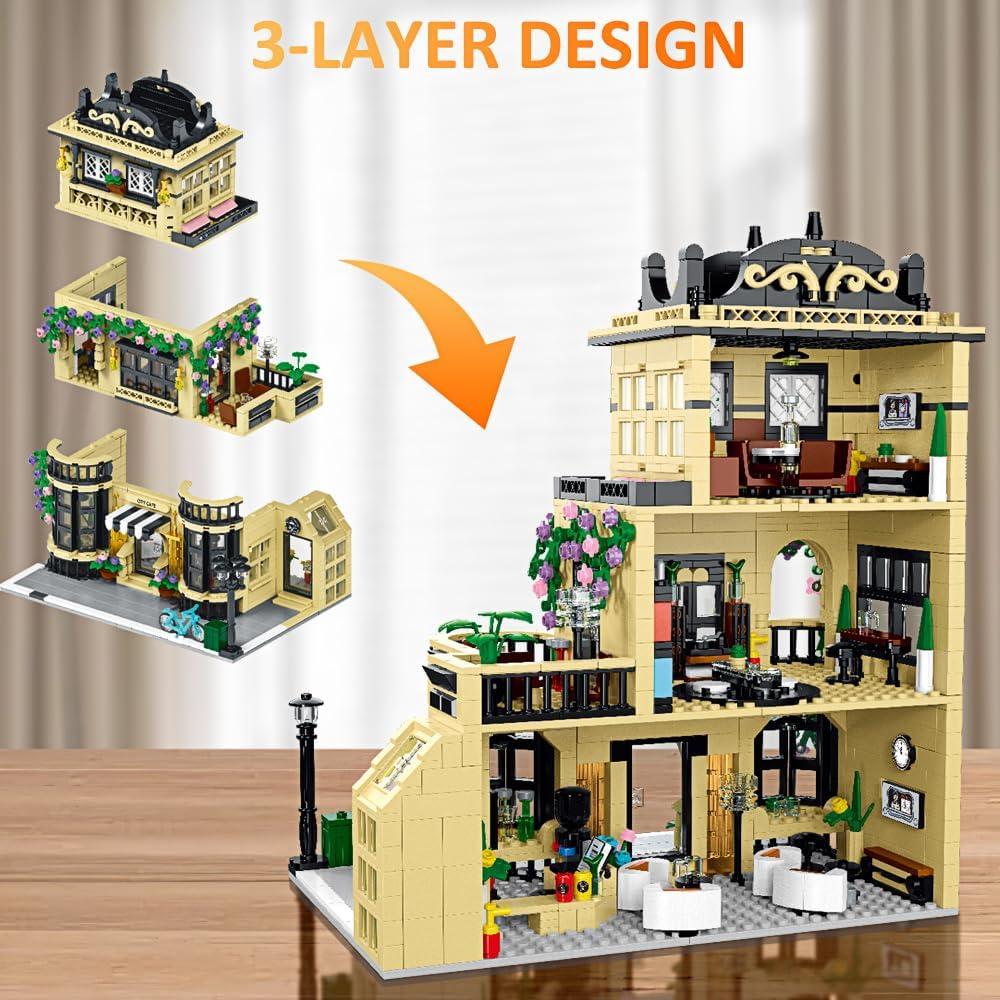 Bloques de Construcción Café de Ciudad CAMPIR 1443 Piezas LED