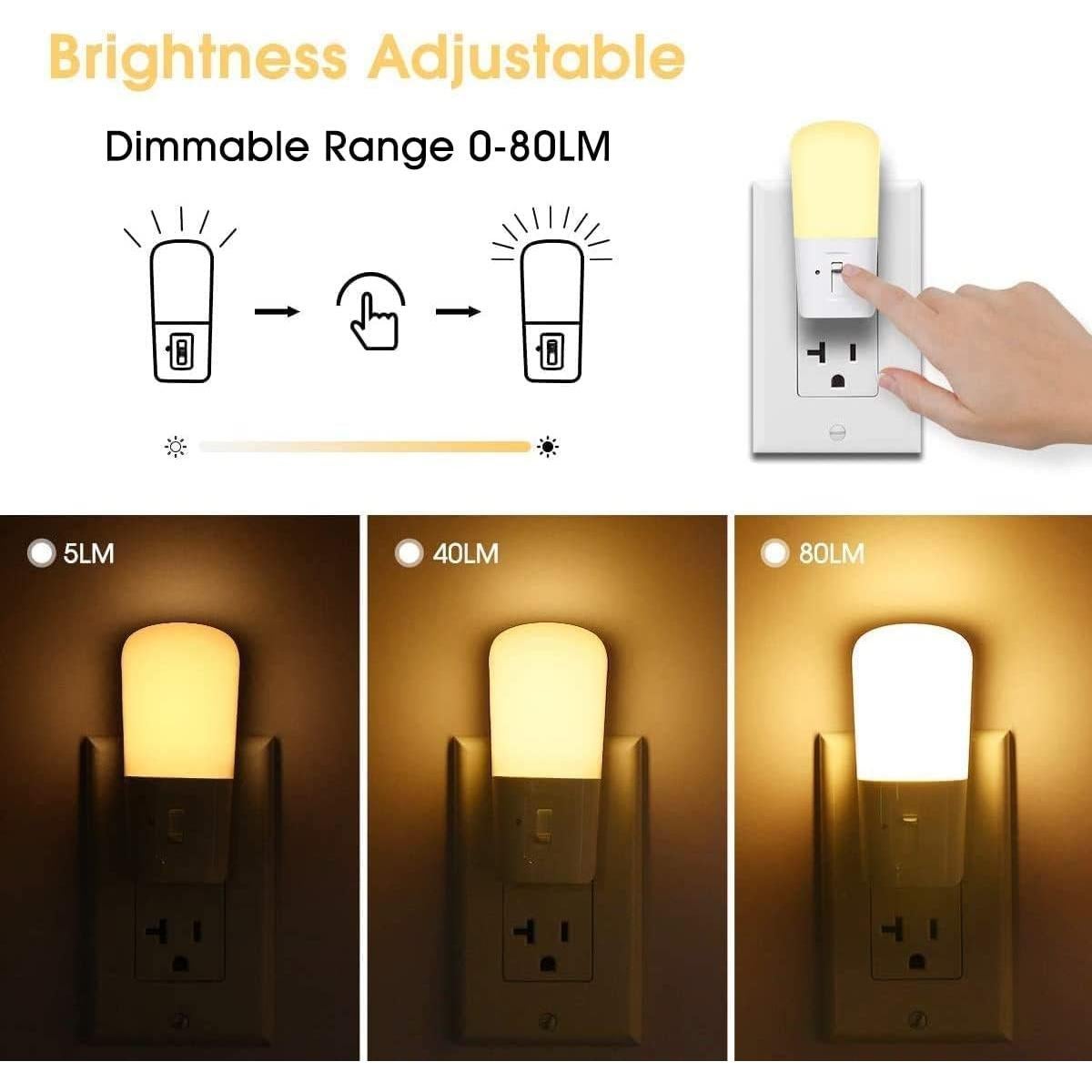 Luz Nocturna Enchufable LOHAS-LED 3000K Regulable 2 Paquete