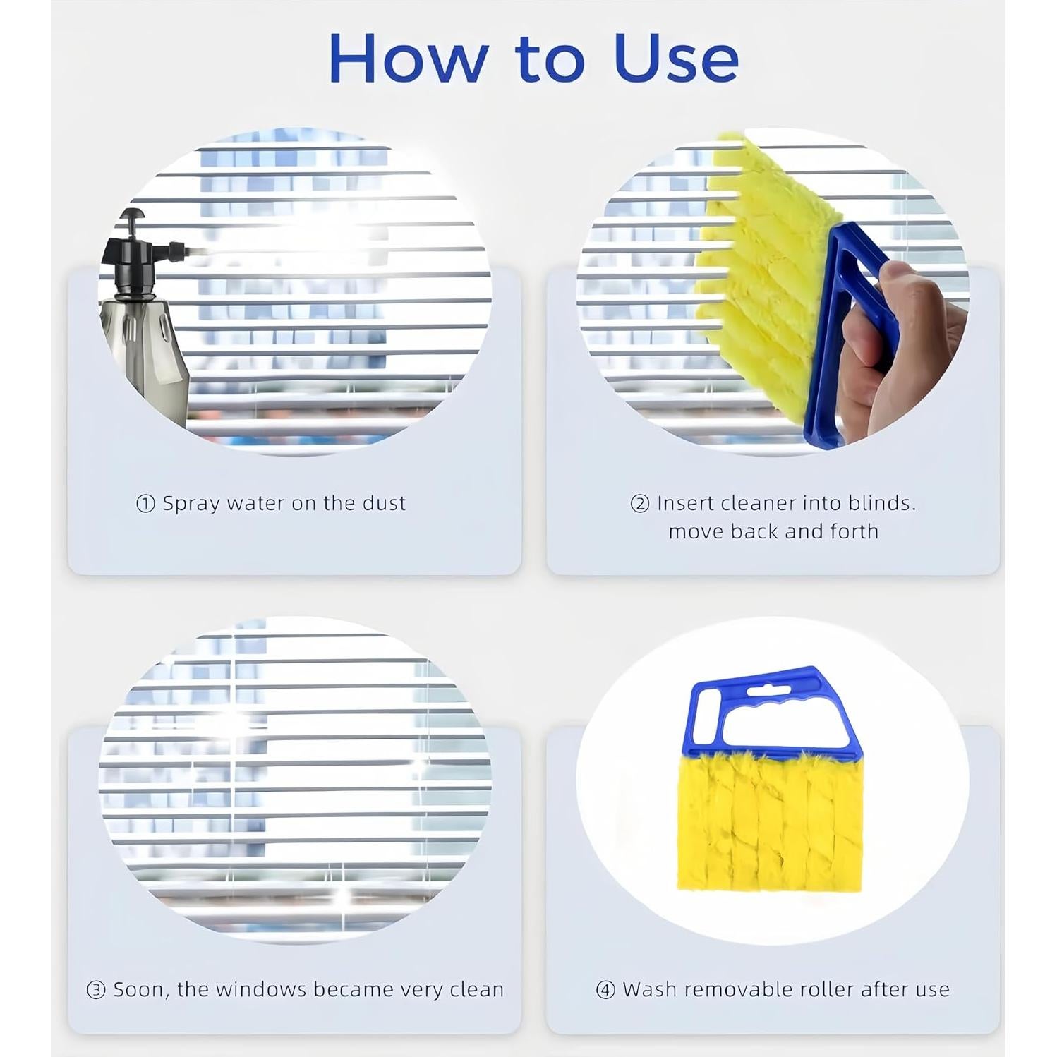 Limpiador de Persianas de Mano Lazynice con 7 Mangas Microfibra