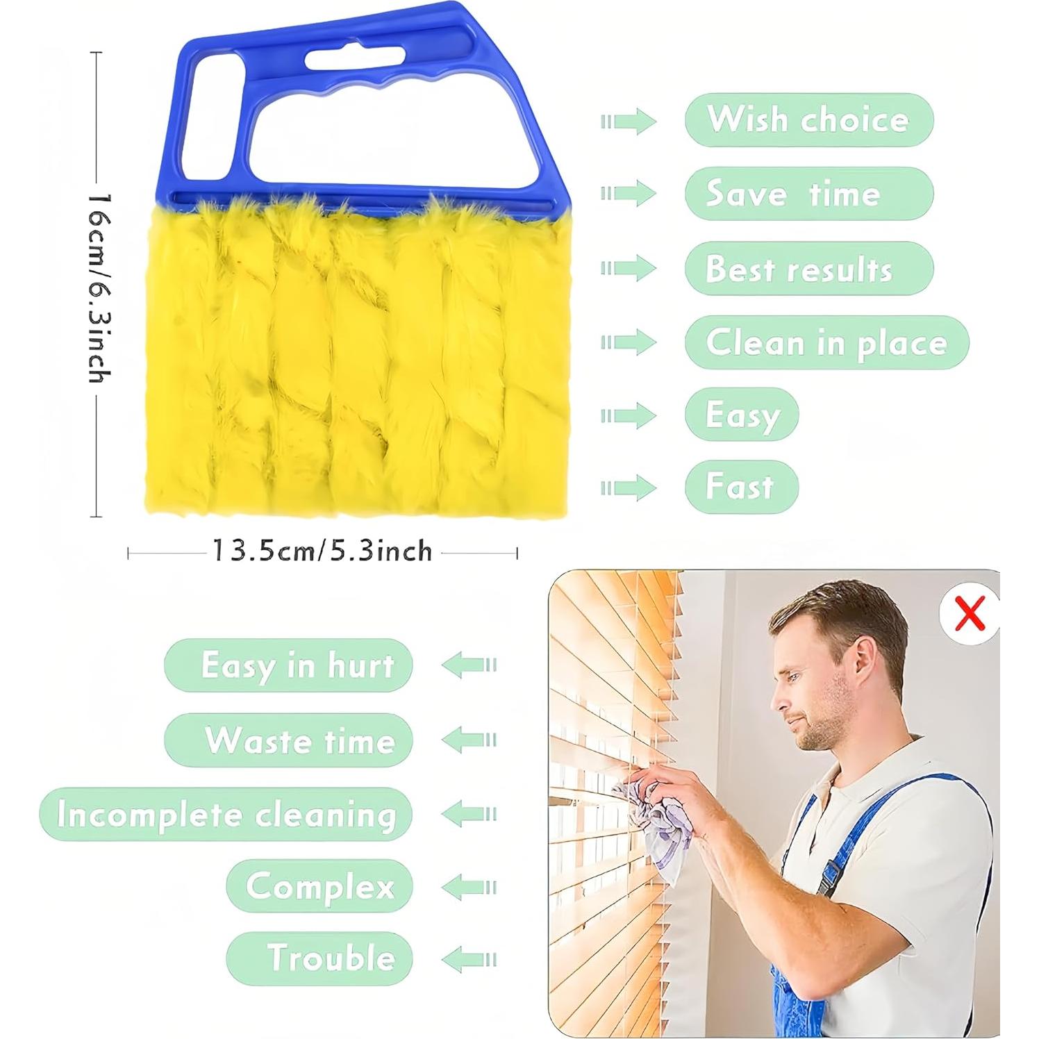 Limpiador de Persianas de Mano Lazynice con 7 Mangas Microfibra