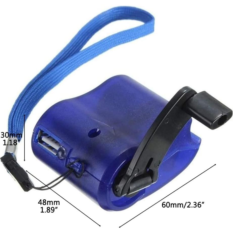 Cargador de Emergencia Manual USB Nurnesy con Luz LED