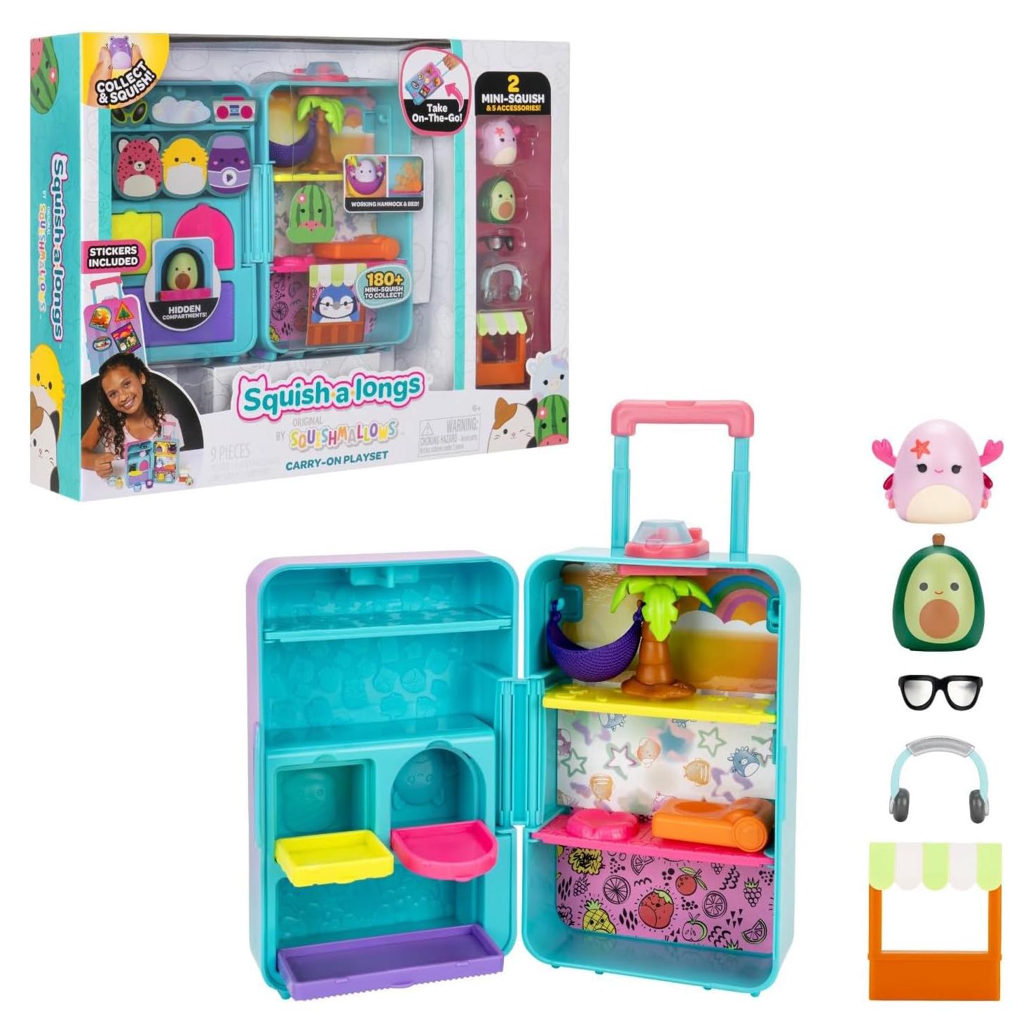 Juego de Equipaje Portátil Squish-a-longs Jazwares 2 Mini-Squish