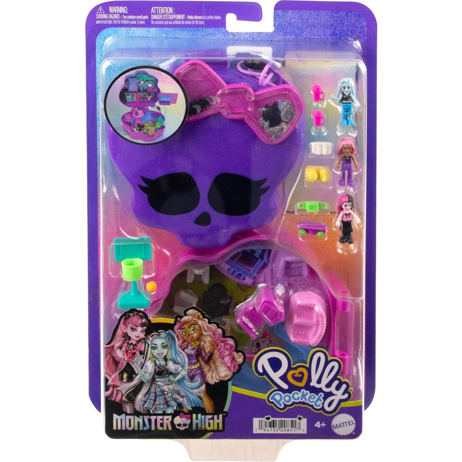 Juego Polly Pocket Monster High con 3 muñecas y 10 accesorios