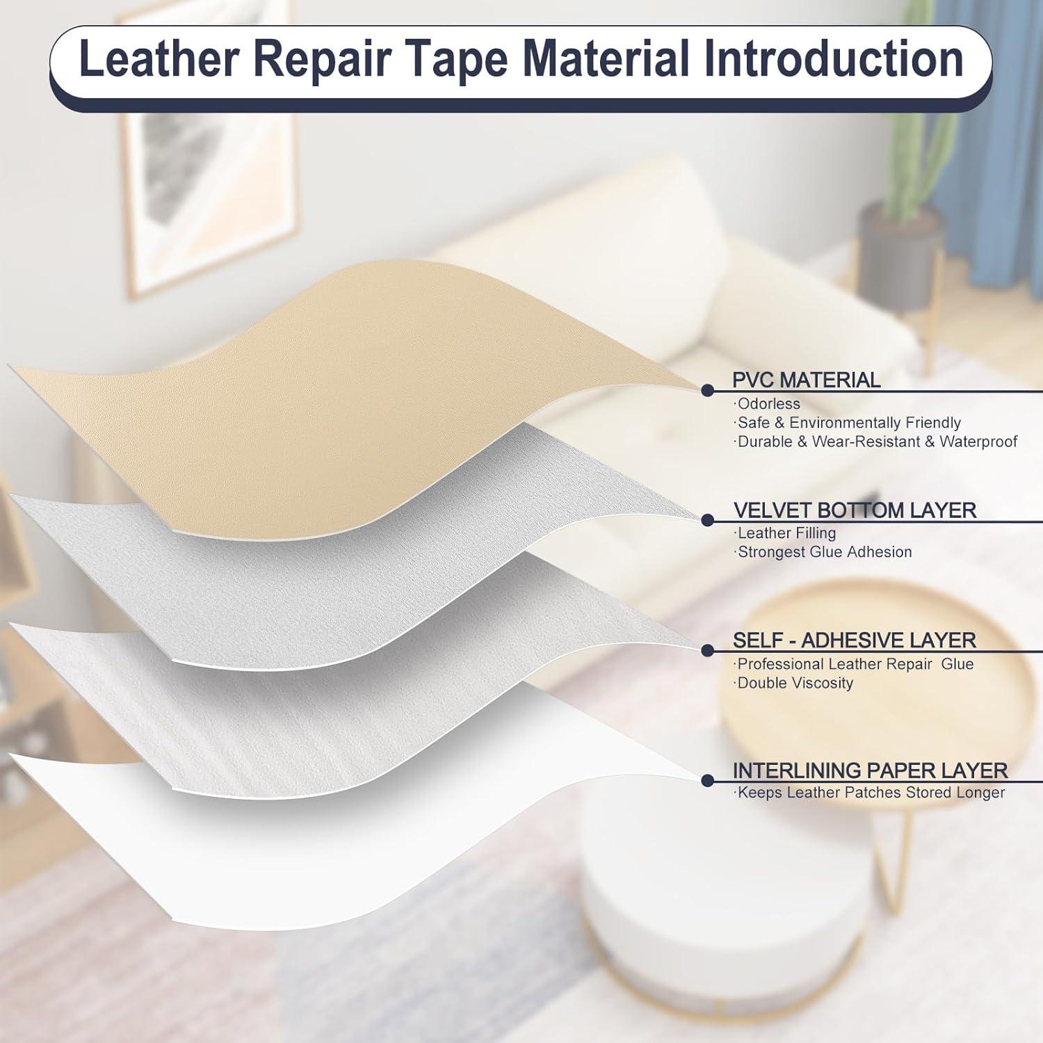 Parche de Cuero Autoadhesivo HONGYU 7.87x152.4 cm Beige