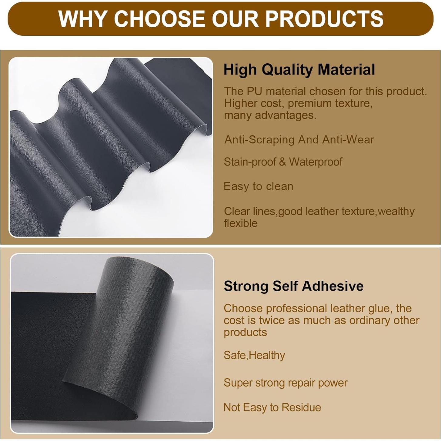 Parche de Cuero Autoadhesivo HONGYU 7.87x152.4 cm Beige